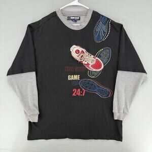 Raw Blue Shirt Mens 2XL Black Long Sleeve Crewneck Graphic Sneaker Streetwear